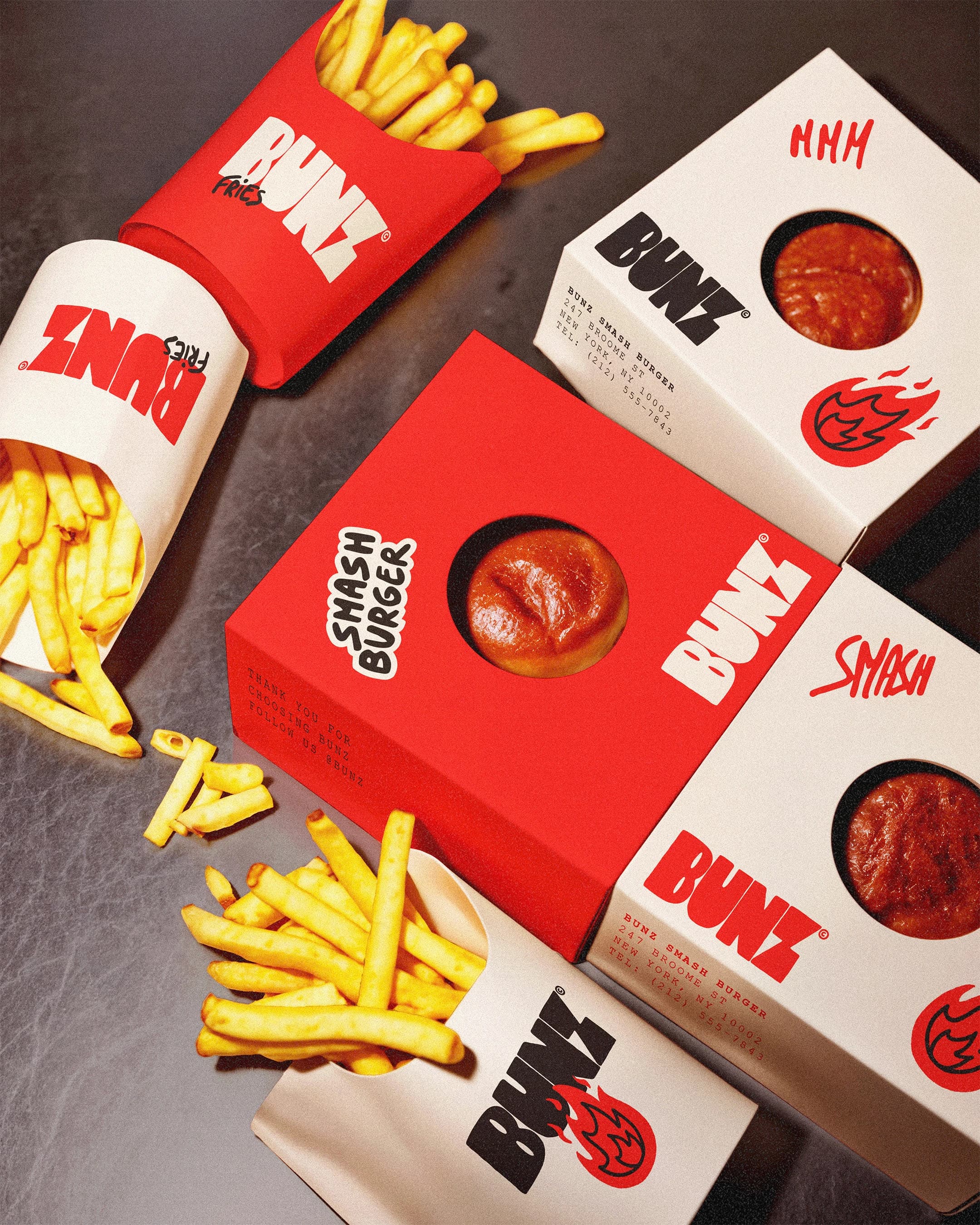 BUNZ — fries & condiment