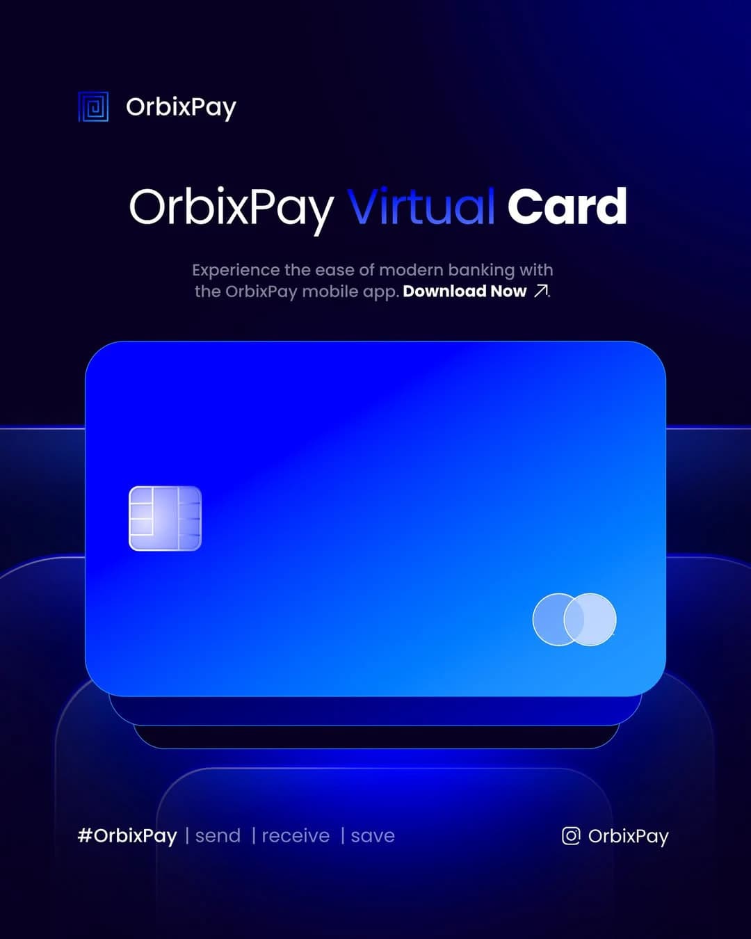 OrbixPay — Social for a Modern Banking App — Virtual Card