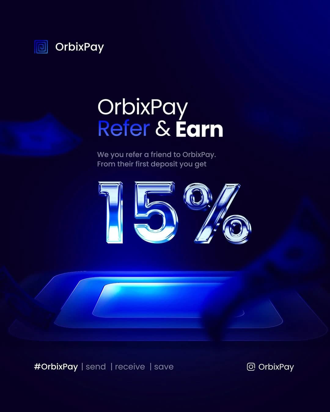 OrbixPay — Social for a Modern Banking App — Refer & Earn