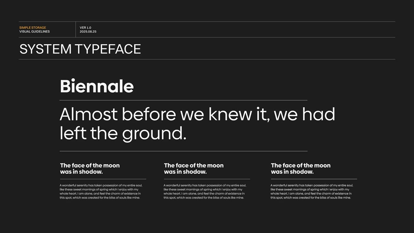 Simple Storage — Smarter Self-Storage, Managed — System Typeface