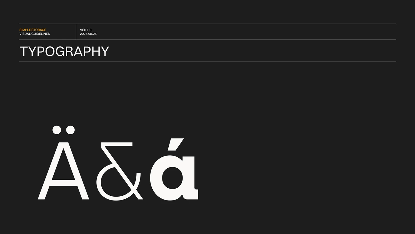 Simple Storage — Smarter Self-Storage, Managed — Typography