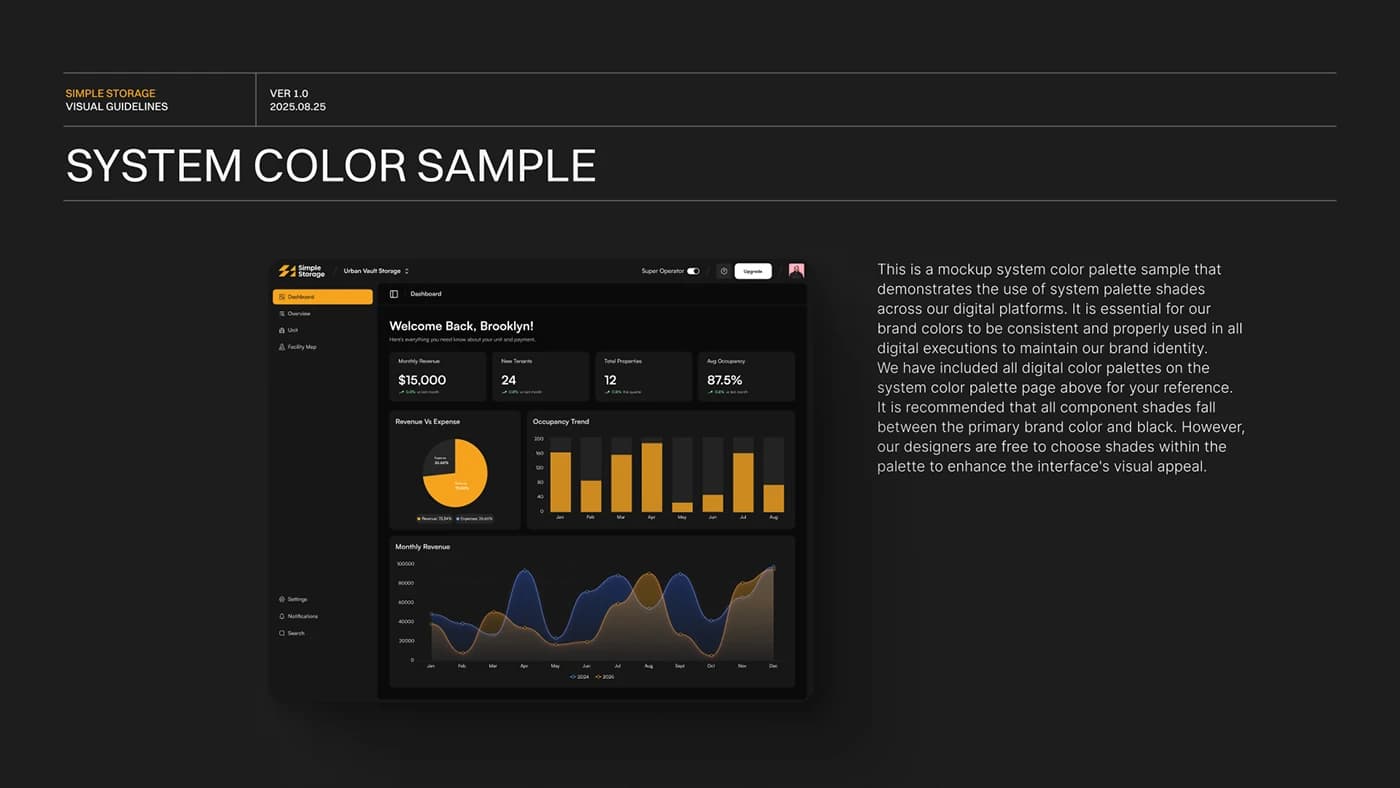 Simple Storage — Smarter Self-Storage, Managed — UI Color Sample
